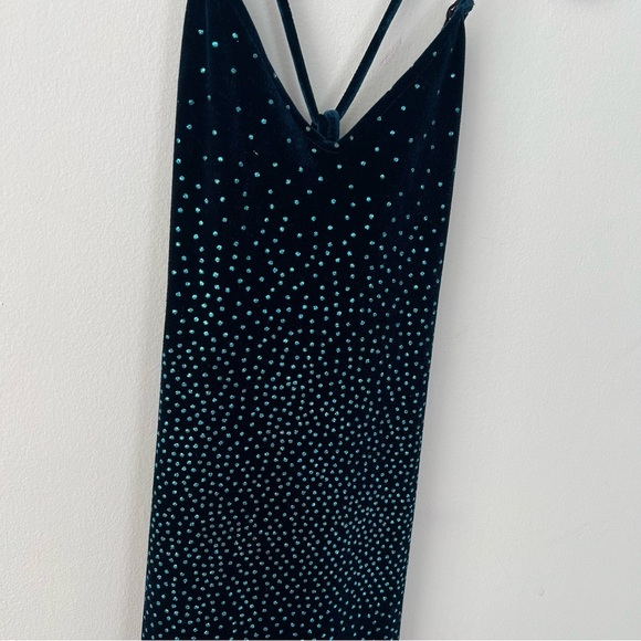 Vintage Jump Velvet Navy Blue Maxi Dress - Picture 2 of 8